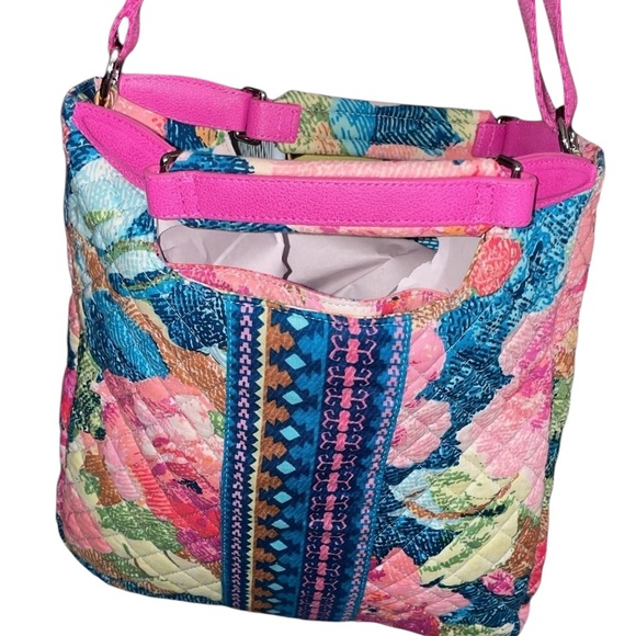 Vera Bradley~ Pink Handles X-body Tote - EUC - Picture 2 of 2